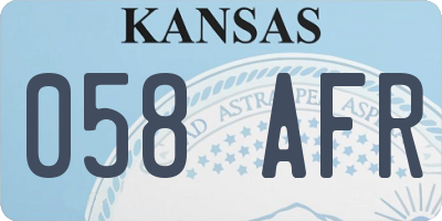 KS license plate 058AFR