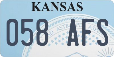 KS license plate 058AFS