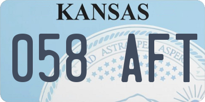 KS license plate 058AFT