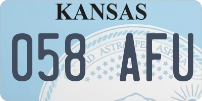 KS license plate 058AFU