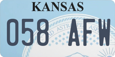 KS license plate 058AFW