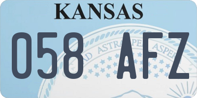 KS license plate 058AFZ