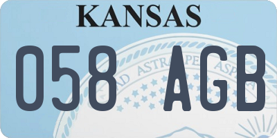 KS license plate 058AGB