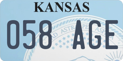 KS license plate 058AGE