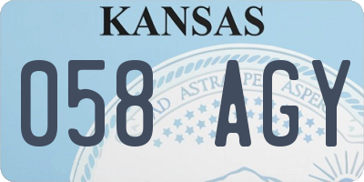 KS license plate 058AGY