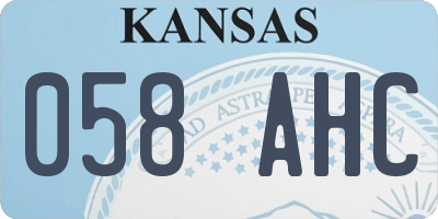 KS license plate 058AHC