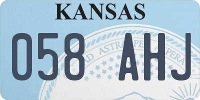 KS license plate 058AHJ
