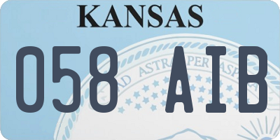 KS license plate 058AIB