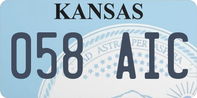 KS license plate 058AIC