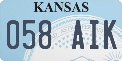 KS license plate 058AIK