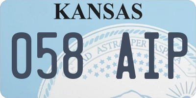KS license plate 058AIP