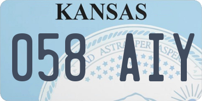 KS license plate 058AIY