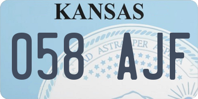 KS license plate 058AJF