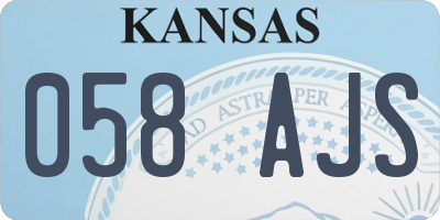 KS license plate 058AJS