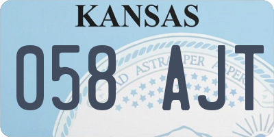 KS license plate 058AJT