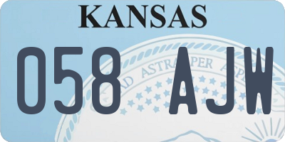 KS license plate 058AJW