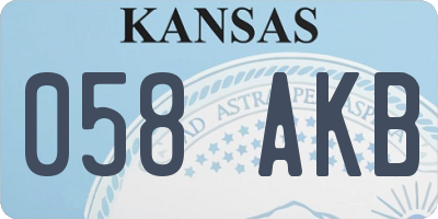 KS license plate 058AKB