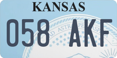 KS license plate 058AKF