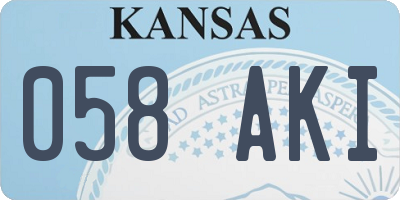 KS license plate 058AKI
