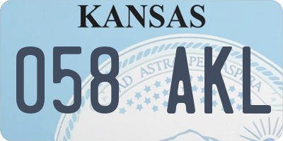 KS license plate 058AKL