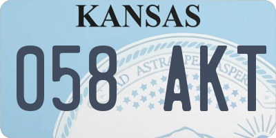 KS license plate 058AKT