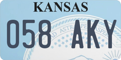 KS license plate 058AKY