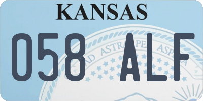 KS license plate 058ALF