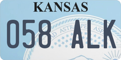 KS license plate 058ALK