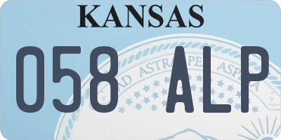 KS license plate 058ALP