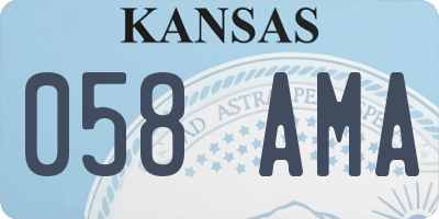 KS license plate 058AMA