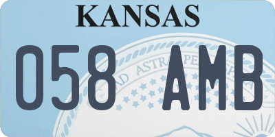 KS license plate 058AMB