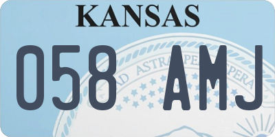 KS license plate 058AMJ