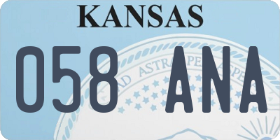 KS license plate 058ANA