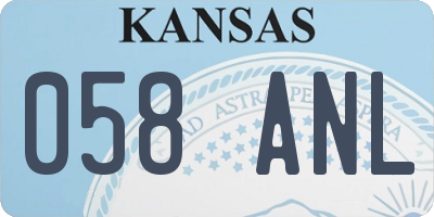 KS license plate 058ANL