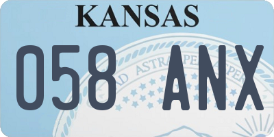 KS license plate 058ANX