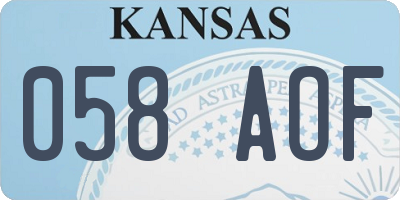 KS license plate 058AOF