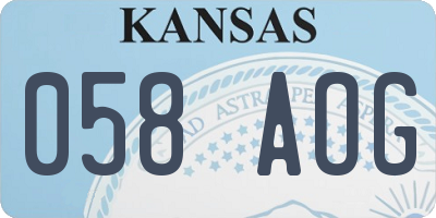 KS license plate 058AOG
