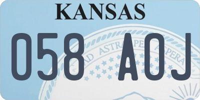 KS license plate 058AOJ