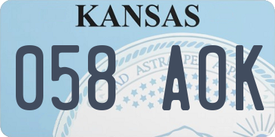 KS license plate 058AOK