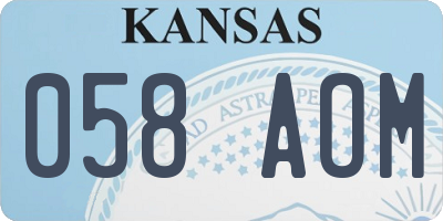 KS license plate 058AOM