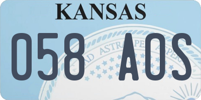 KS license plate 058AOS
