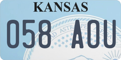 KS license plate 058AOU