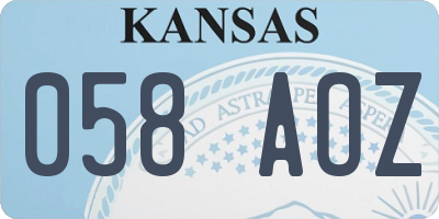 KS license plate 058AOZ
