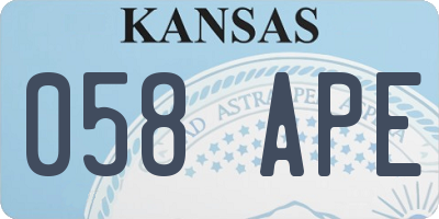 KS license plate 058APE