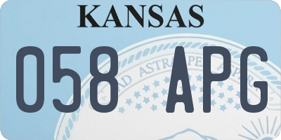 KS license plate 058APG