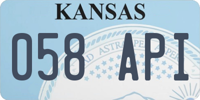 KS license plate 058API