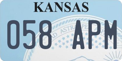 KS license plate 058APM