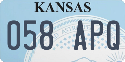 KS license plate 058APQ