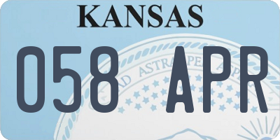 KS license plate 058APR
