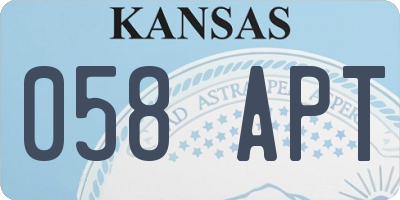 KS license plate 058APT